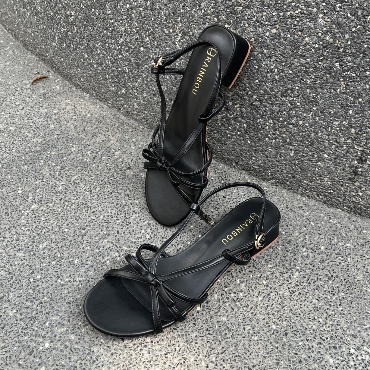 DREAMY BOW STRAPS - BLACK