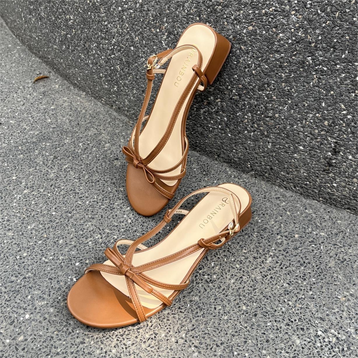 DREAMY BOW STRAPS - BROWN